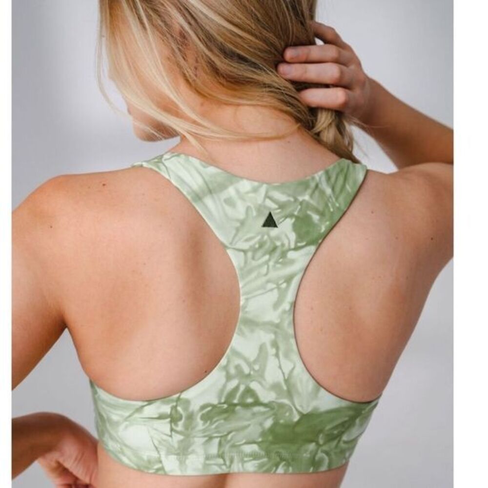 Balance Athletica Vitality Womens M Core Sports Bra Rio Green Tie Dye Padded New